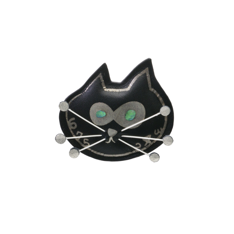未使用　タグ付き　ブローチ　ペンダント　コサージュ　ねこ　黒猫　ネコ　シルバー 仔猫の紳士ペンダント-ねこネックレス ネコシリーズ silver925